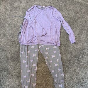 Purple and Gray Pajama Set